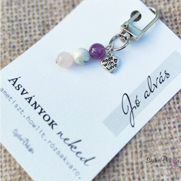 Jó alvás- Ásványos kulcstartó vagy táskadísz