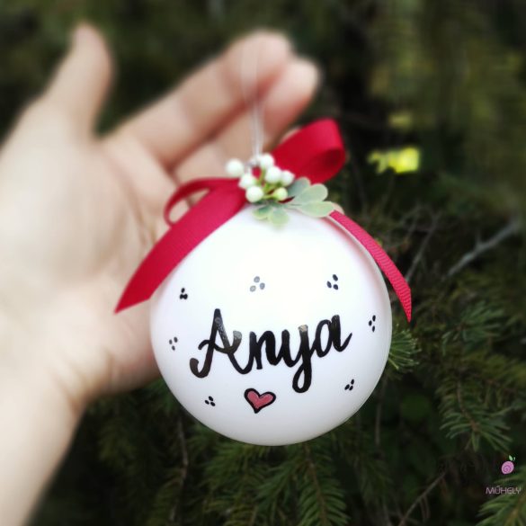 Neves karácsonyfadísz gömb