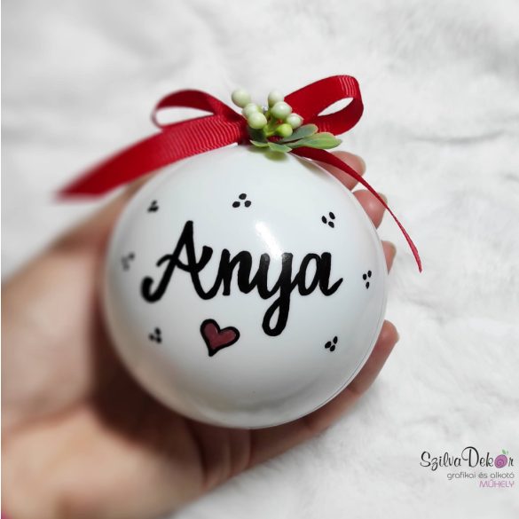 Neves karácsonyfadísz gömb