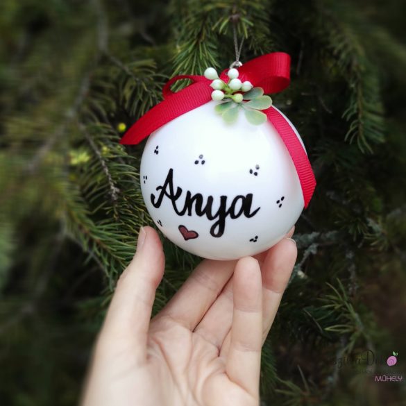 Neves karácsonyfadísz gömb