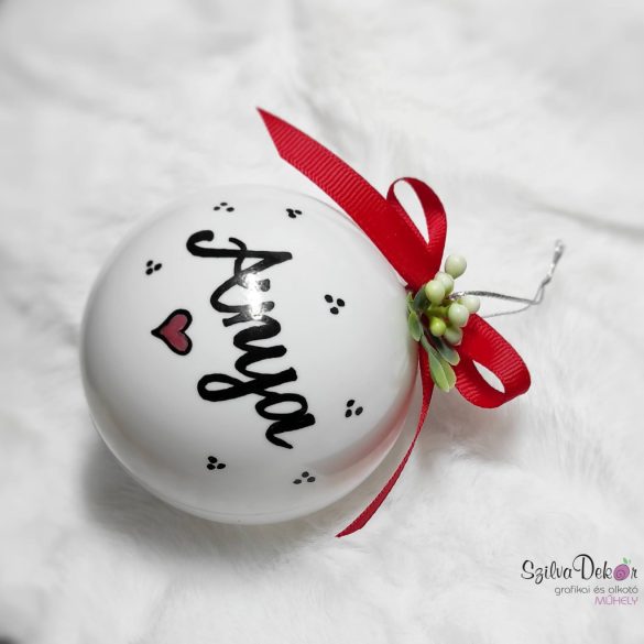 Neves karácsonyfadísz gömb