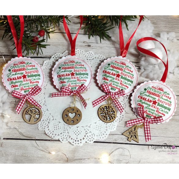 Karácsonyi szavak karácsonyfadísz