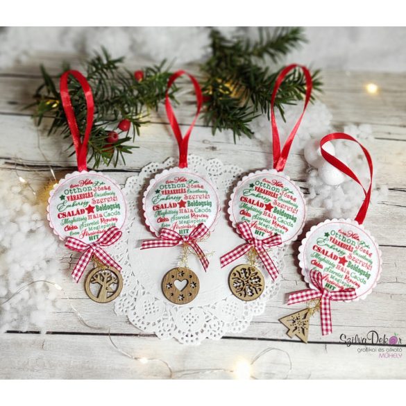 Karácsonyi szavak karácsonyfadísz