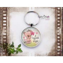 "Legjobb anya macis" üveglencsés kulcstartó