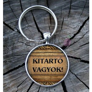 "Kitartó vagyok-1" üveglencsés kulcstartó