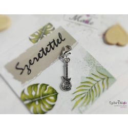 Elektromos gitár fém medál mágneses ajándékkártyával