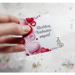 Valentin napi mágneses ajándékkártya fém fityegővel