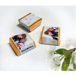 Csillagos kékes kockacsoki- szülinapi dekoráció