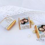 Indamintás bézs köszönetajándék kockacsoki- esküvői dekoráció