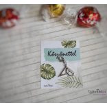 Köszönettel mágneses ajándékkártya fém fityegővel- unisex