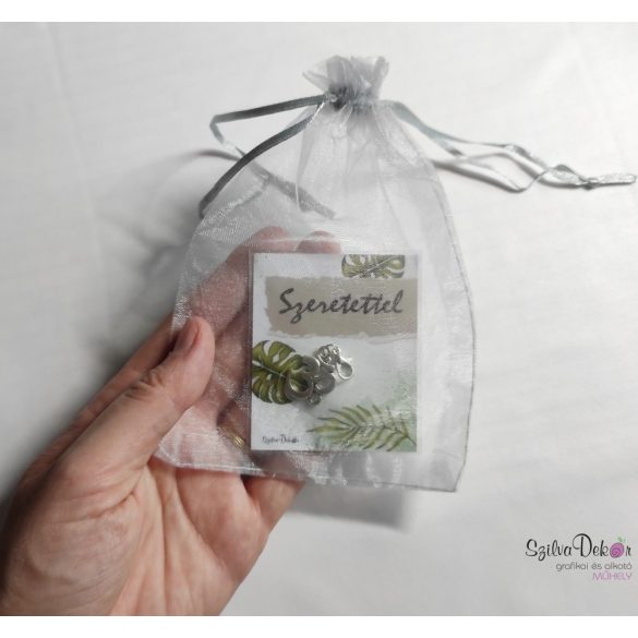 Köszönettel mágneses ajándékkártya fém fityegővel- unisex