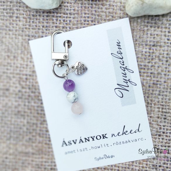 Nyugalom- Ásványos kulcstartó vagy táskadísz