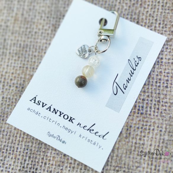 Tanulás - Ásványos kulcstartó vagy táskadísz