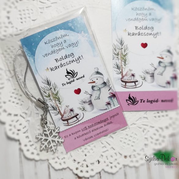 Köszönöm, hogy a vendégem vagy kártya hóemberes