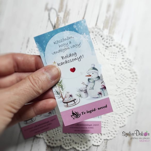 Köszönöm, hogy a vendégem vagy kártya hóemberes