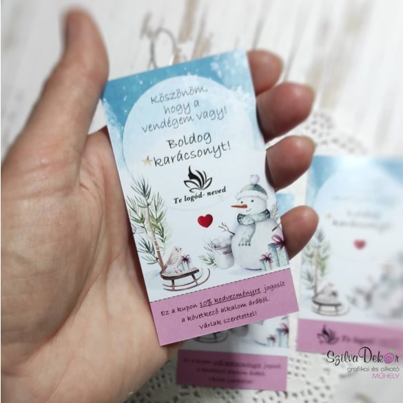 Köszönöm, hogy a vendégem vagy kártya hóemberes