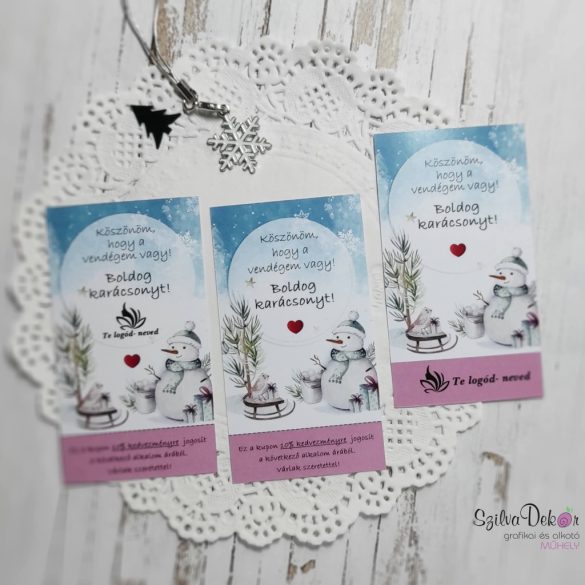 Köszönöm, hogy a vendégem vagy kártya hóemberes