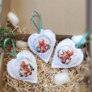 Mézis szív karácsonyfadísz szett- 1