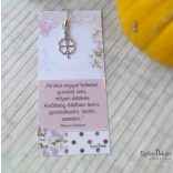 HÁLA- Idézetes könyvjelző + fém lóhere medál (rószaszín)