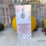 HÁLA- Idézetes könyvjelző + fém lóhere medál (rószaszín)