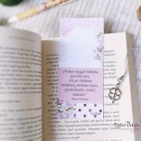 HÁLA- Idézetes könyvjelző + fém lóhere medál (rószaszín)