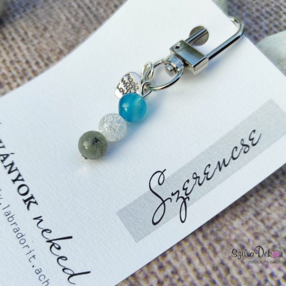 Szerencse- Ásványos kulcstartó vagy táskadísz