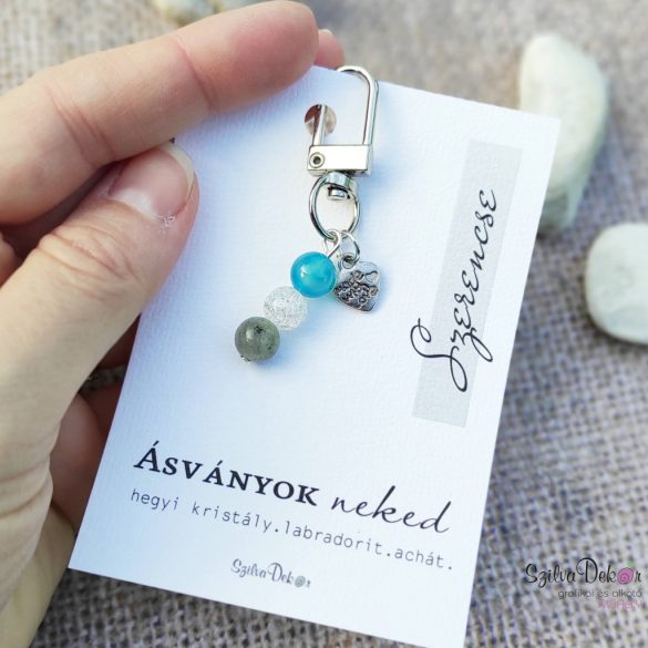 Szerencse- Ásványos kulcstartó vagy táskadísz