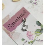 Szárnyas szív fém medál mágneses ajándékkártyával