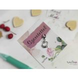 Szárnyas szív fém medál mágneses ajándékkártyával