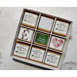 9 darab egyedi papíros csoki díszdobozban