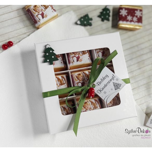 9 darab egyedi papíros csoki díszdobozban