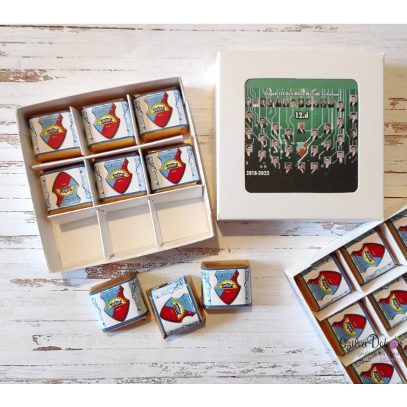 9 darab egyedi papíros csoki díszdobozban