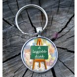 "Legjobb diák" üveglencsés kulcstartó