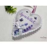 Szeretettel levendulás textil szív akasztós