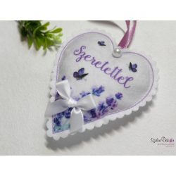 Szeretettel levendulás textil szív akasztós