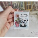 Nőnapi macis mágneses ajándékkártya fém fityegővel