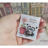 Nőnapi macis mágneses ajándékkártya fém fityegővel