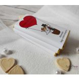 Hőlégballonos pár kistáblás csokidekor esküvői köszönetajándék