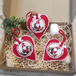 Manós szív karácsonyfadísz szett