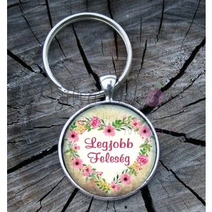 "Legjobb feleség" üveglencsés kulcstartó