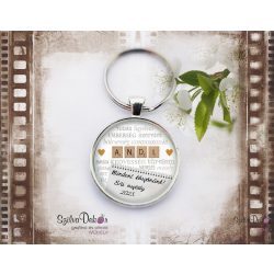 "Tanár" üveglencsés kulcstartó