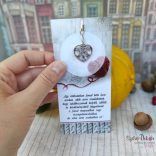 ÖSSZETARTOZÁS- Idézetes könyvjelző + fém szív medál