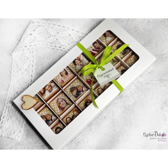 18 darabos fényképes csoki ablakos dobozban