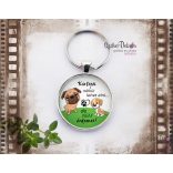 "Kutya nélkül" üveglencsés kulcstartó