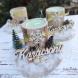 Karácsonyi fenyős farönk mécsestartó 