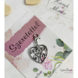 Szív fém medál mágneses ajándékkártyával