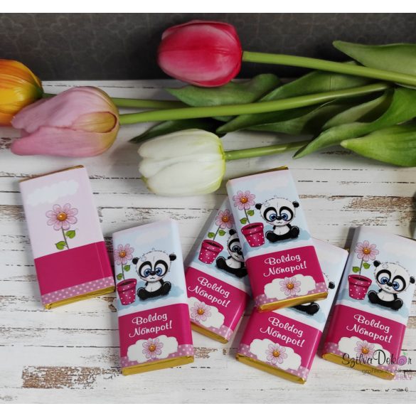 Nőnapi macis kistáblás csoki dekoráció