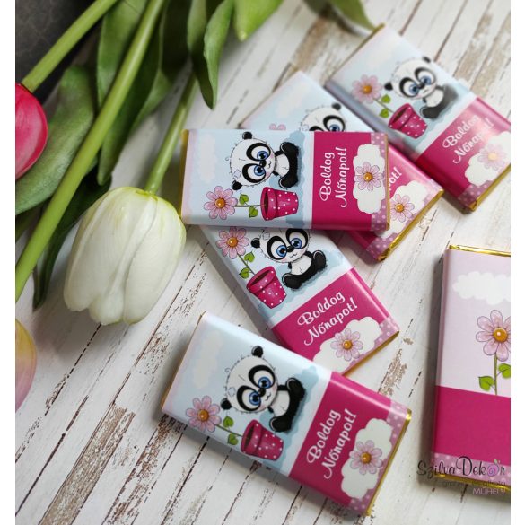 Nőnapi macis kistáblás csoki dekoráció