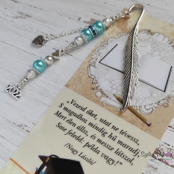 „Tanári ballagós” kékes KönyvÉkszer könyvjelző 