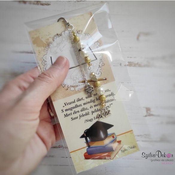 „Tanári ballagós” kékes KönyvÉkszer könyvjelző 